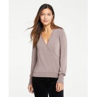 Shimmer Trim Wrap Sweater