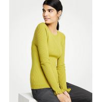 Ribbed Ruffle Cuff Top