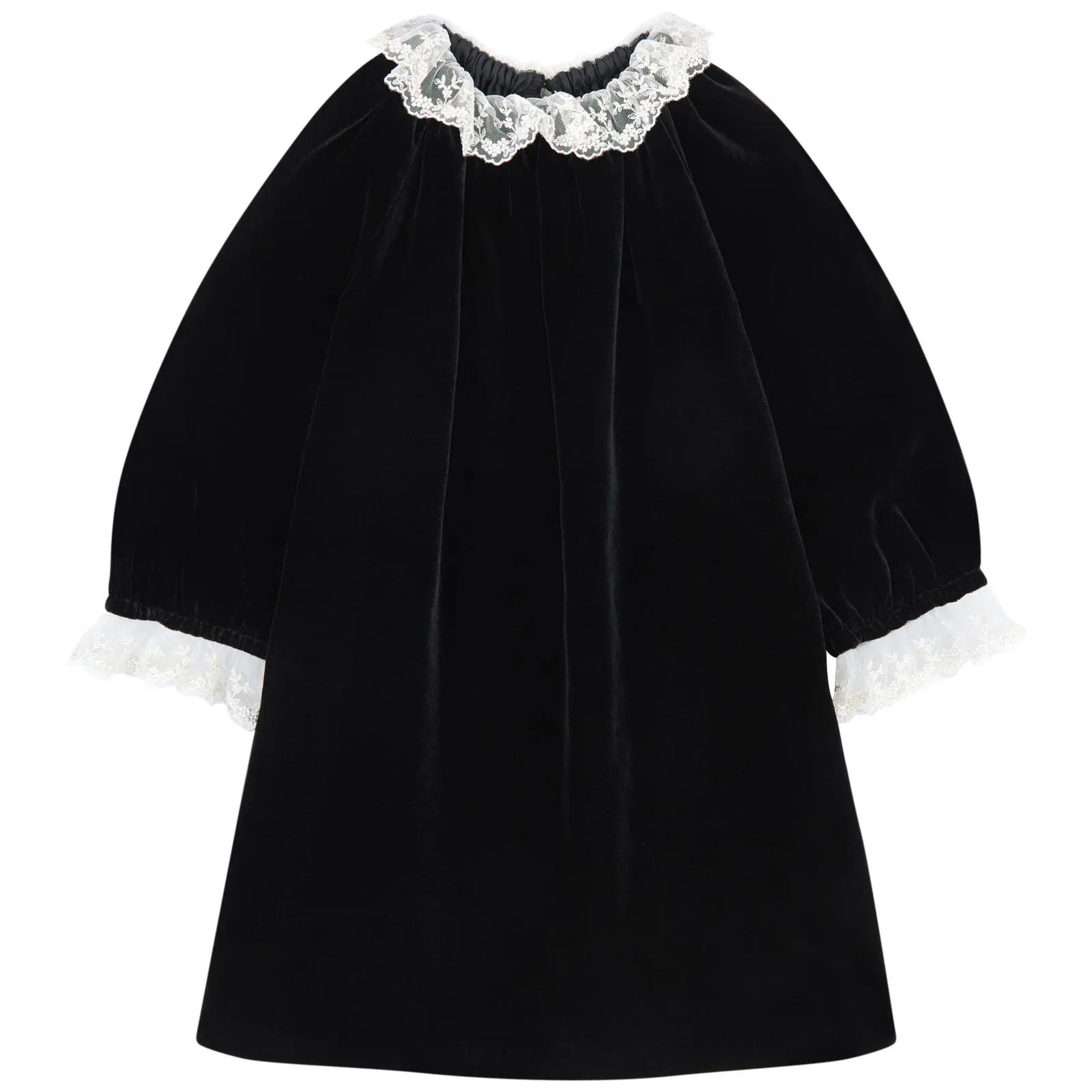 Velvet and lace dress