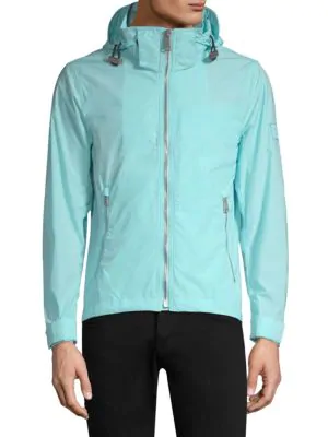 Hooded Zip-Front Jacket