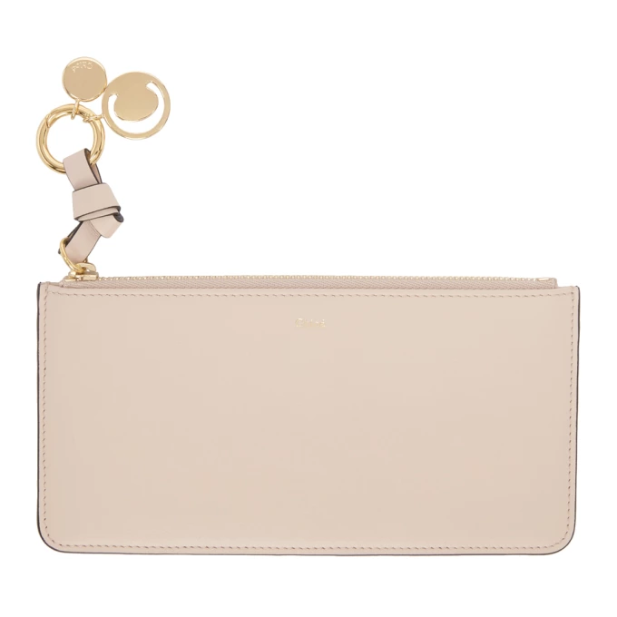 Pink Flat Alphabet Zipped Wallet