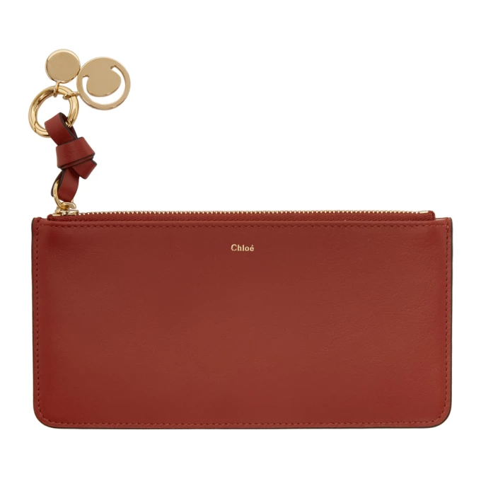Red Flat Alphabet Zipped Wallet