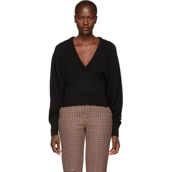 Black Cashmere V-Neck Sweater