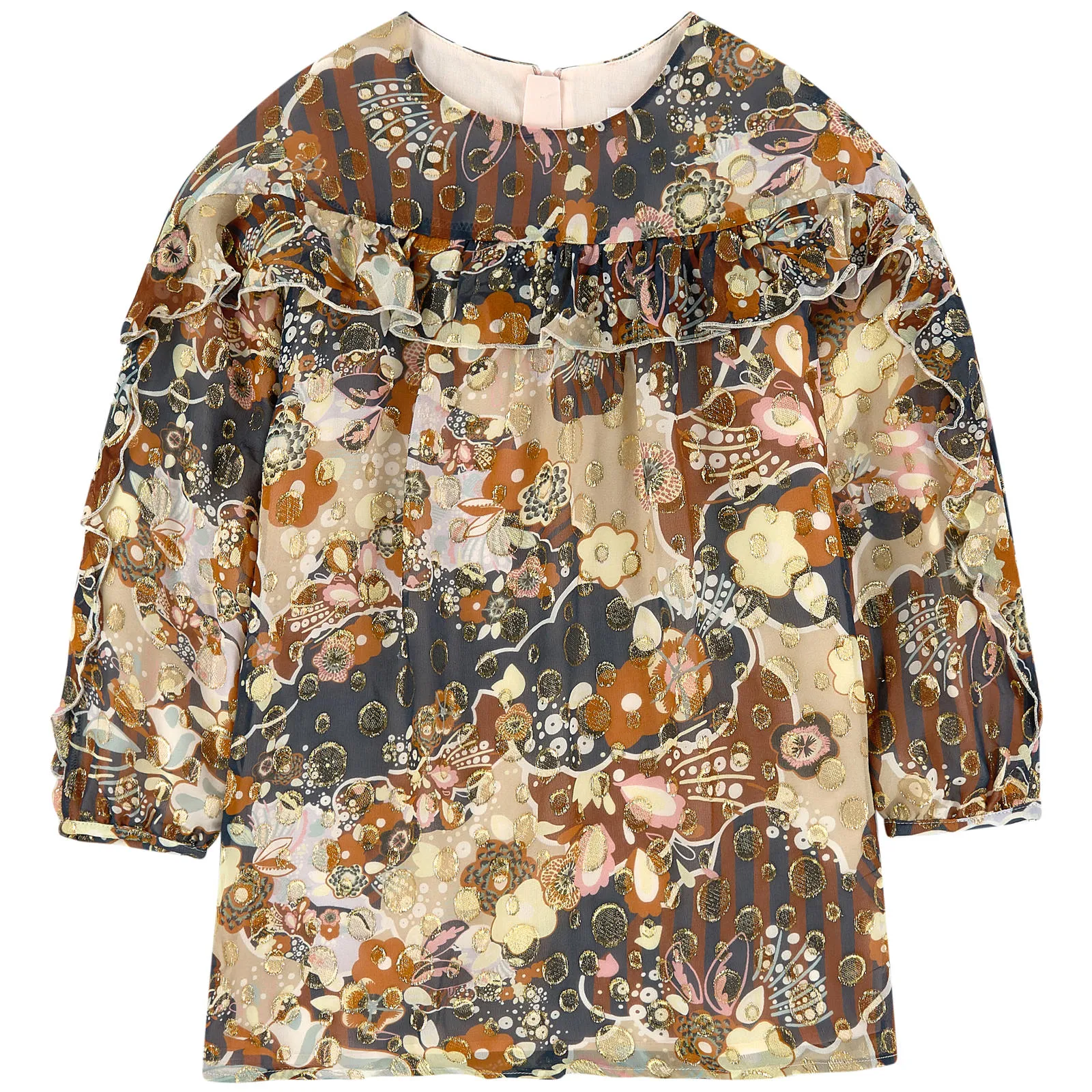 Couture print silk dress