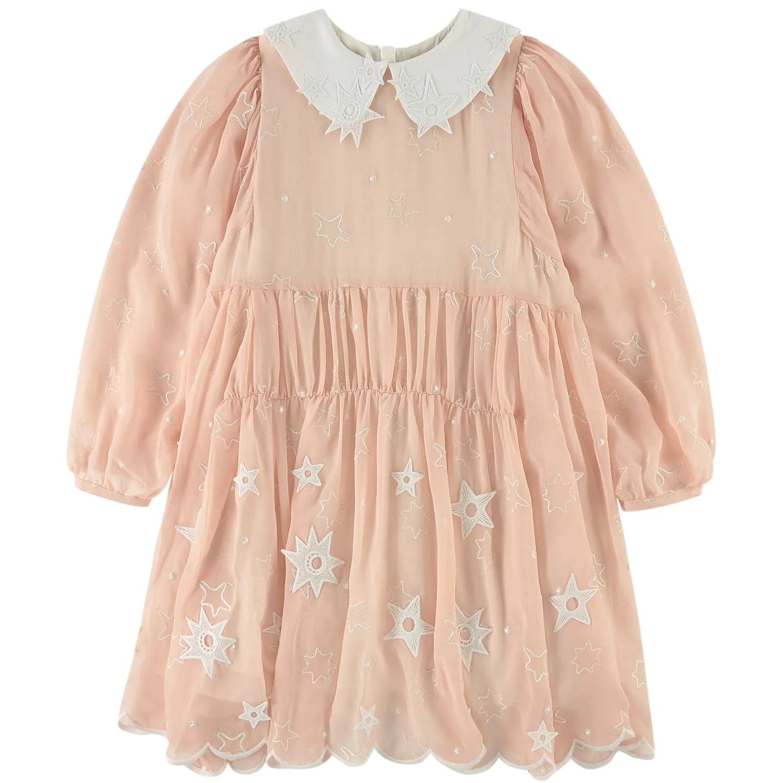 Mini Me Star print silk dress