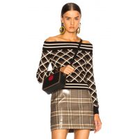 Deco Print Off Shoulder Sweater