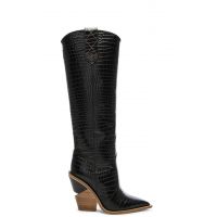 Cutwalk Croc Embossed Knee High Western Boots