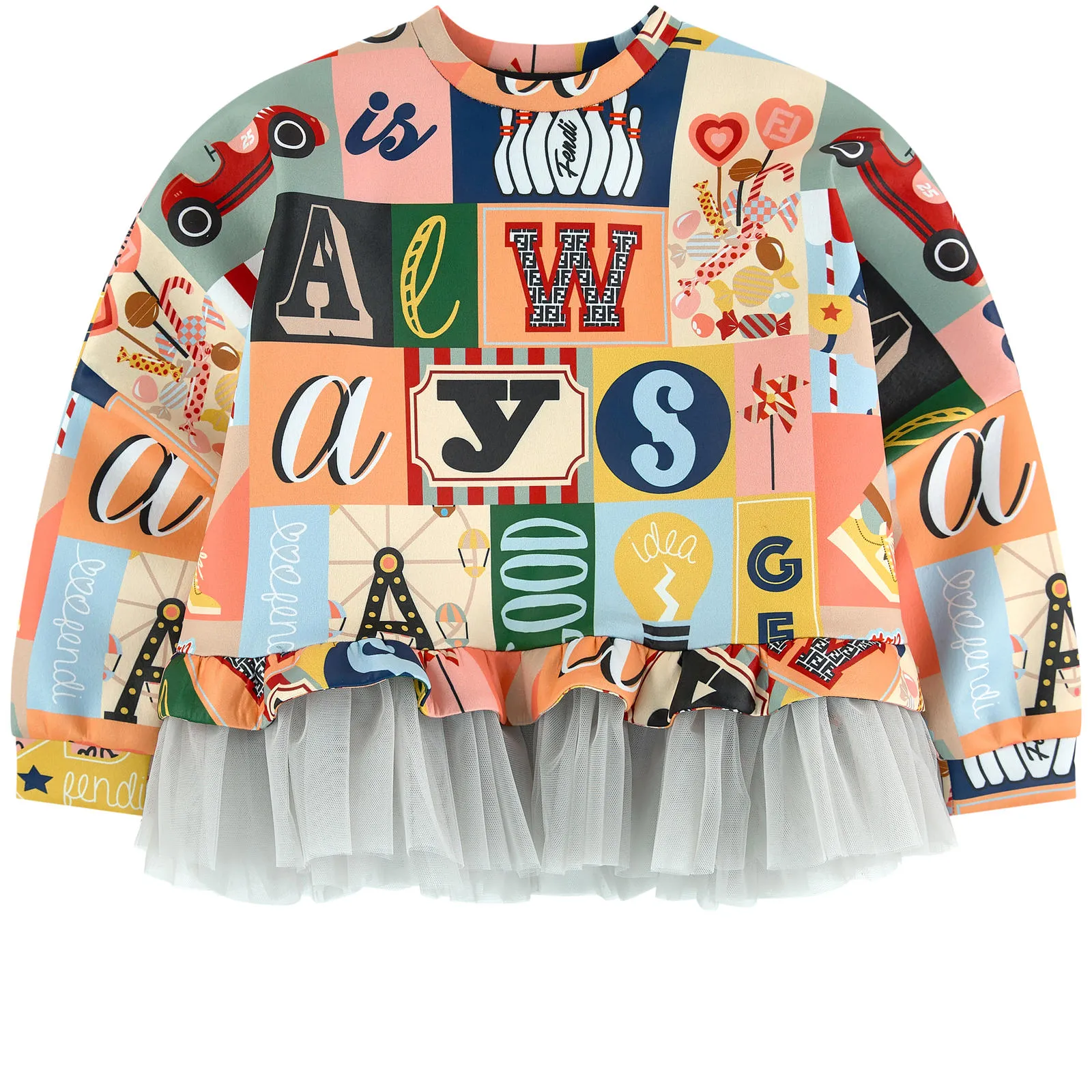 Graphic neoprene sweatshirt