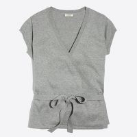 Short-sleeve wrap sweater