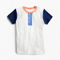 Boys short-sleeve colorblocked henley shirt