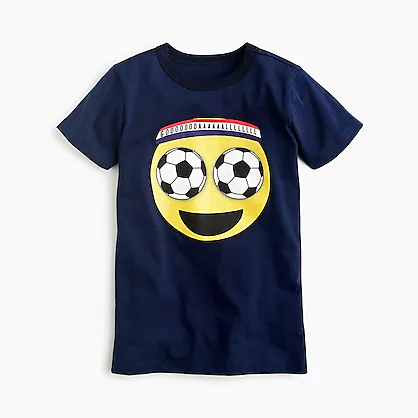 Boys soccer-eyes emoji T-shirt