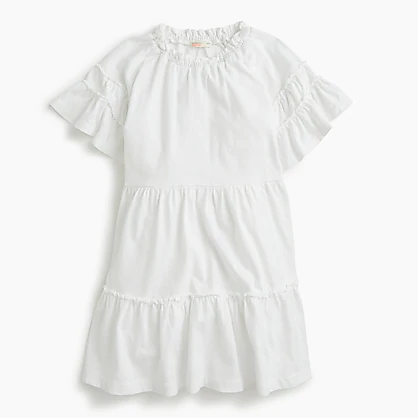 Girls ruffle-trimmed T-shirt dress