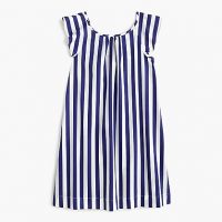 Girls flutter-sleeve dress in candy stripes