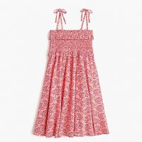 Girls smocked-bodice dress in umbrella print