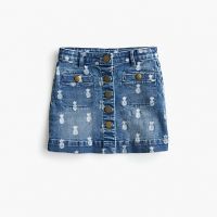 Girls denim skirt in pineapple print