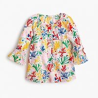 Girls coral-print tunic