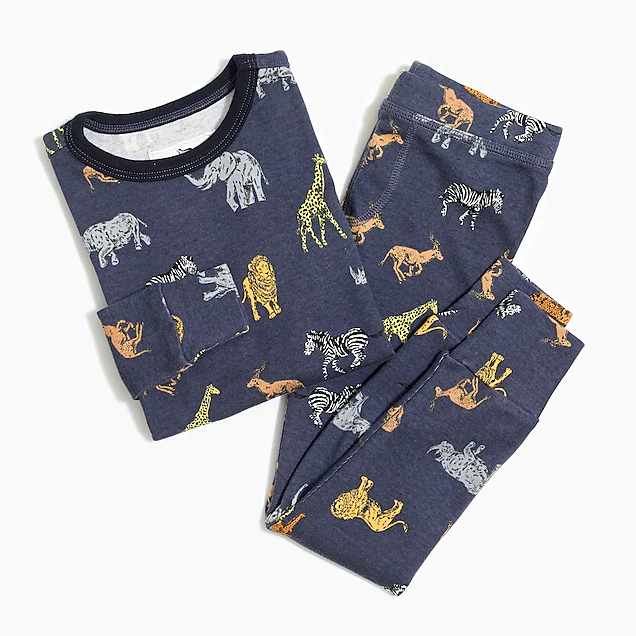 Kids pajama set in animal print