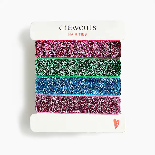 Girls hair tie pack in sparkly neon