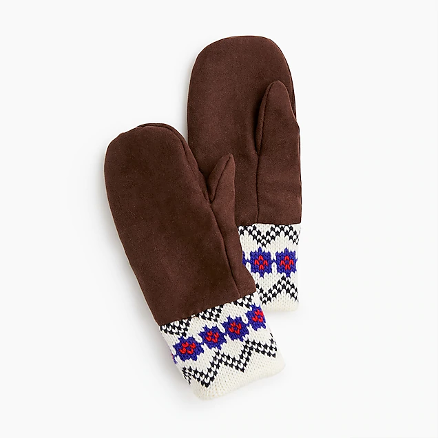 Boys suede mittens