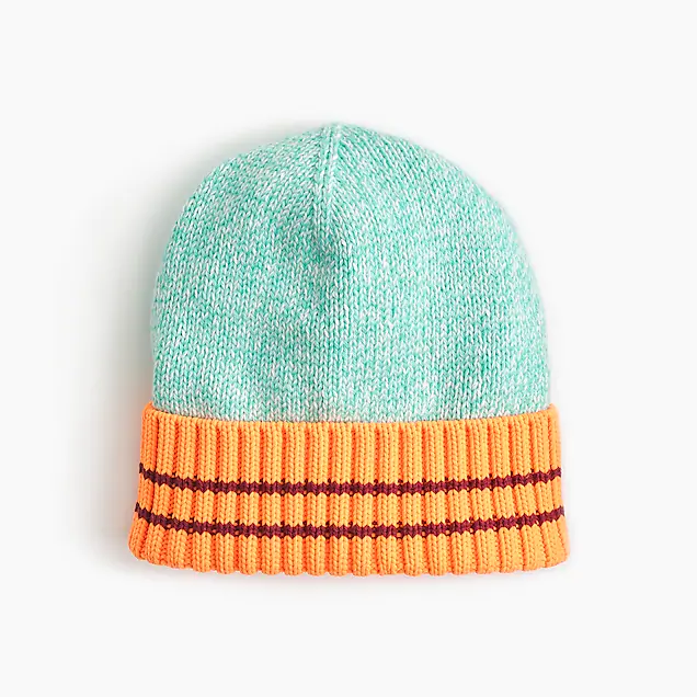 Kids marled cotton hat with contrasting cuff