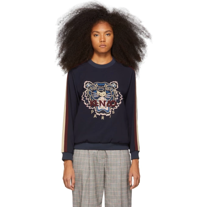 Blue Tiger Embroidery Blouse
