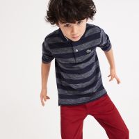 Boys Striped Flecked Pique Polo