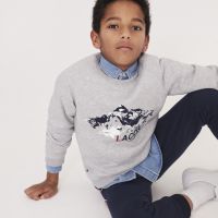 Boys Crew Neck Print Fleece Sweatshirt