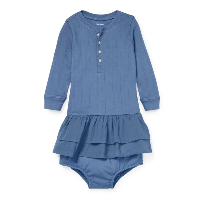 Cotton Henley Dress