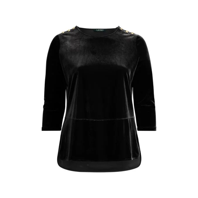 Georgette-Velvet Tunic Top