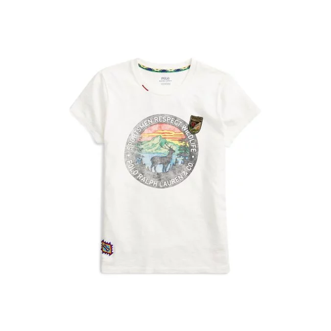 Wildlife Beaded Cotton T-Shirt