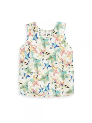 Toddlers, Little Girls & Big Girls Kiri Star-Print Silk Blouse