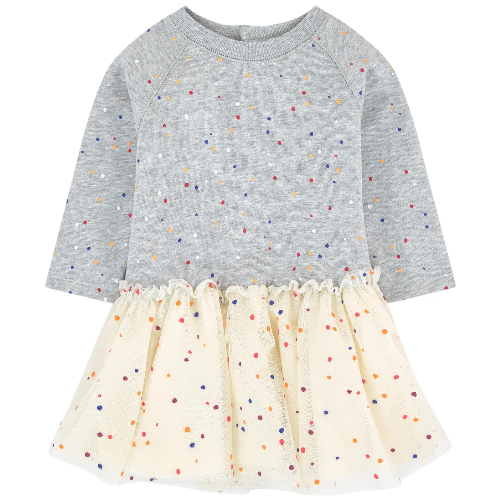 Bi-material dress and matching bloomers