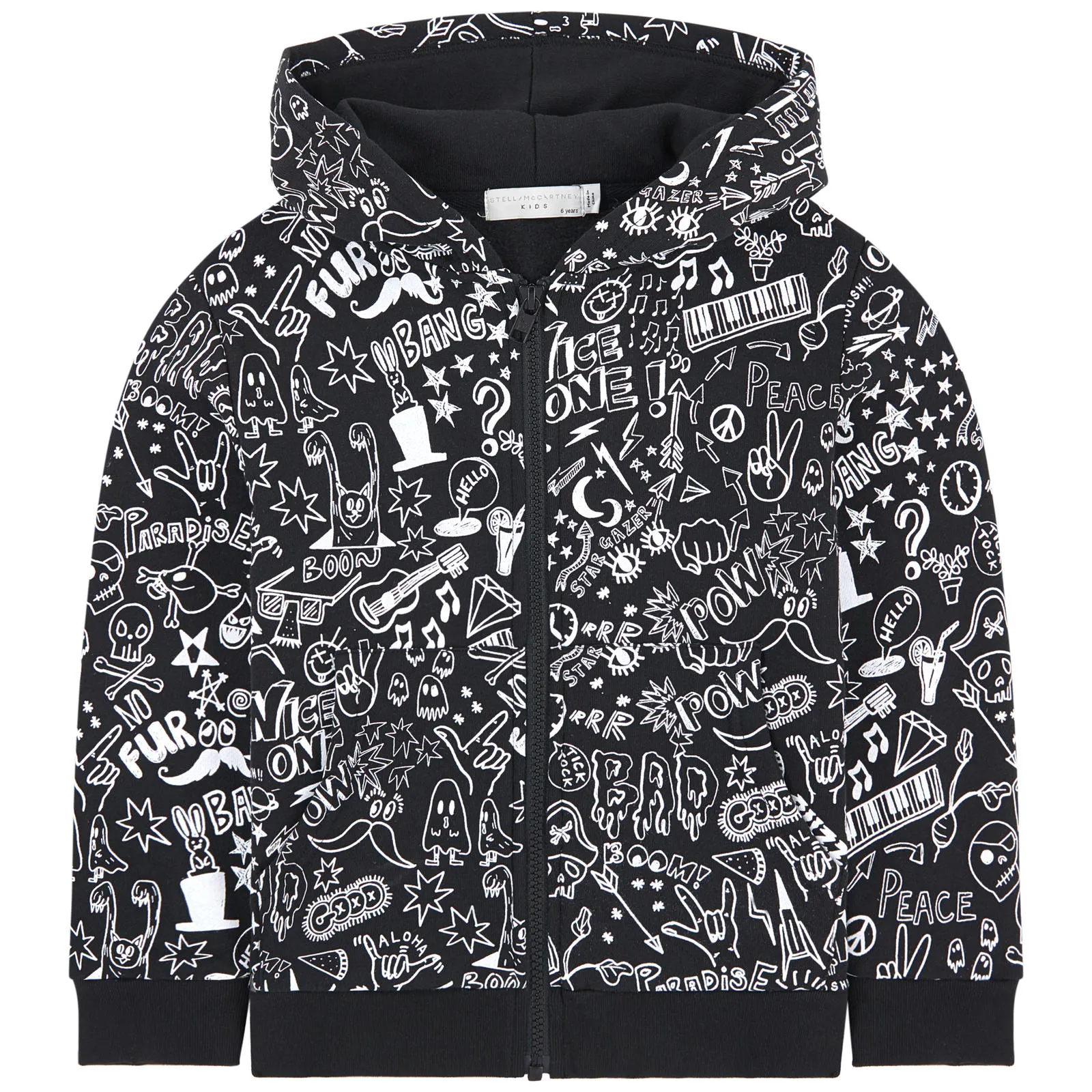 Print zip hoodie