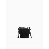 RUFFLED LEATHER BASKET BAG