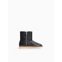 FAUX FUR ANKLE BOOTS WITH ZIPPER